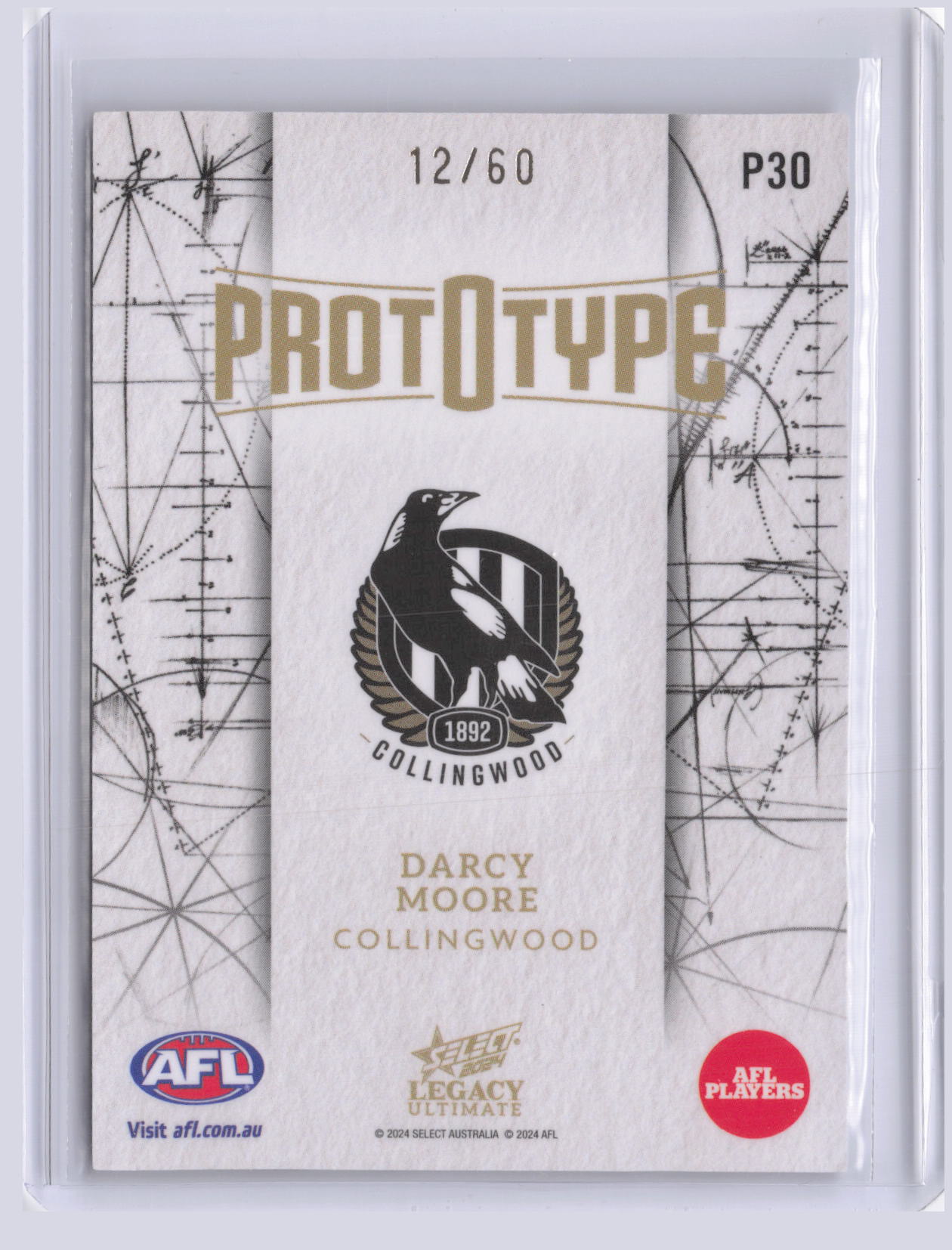 Darcy Moore 2024 Select Legacy Ultimate Prototype 12/60