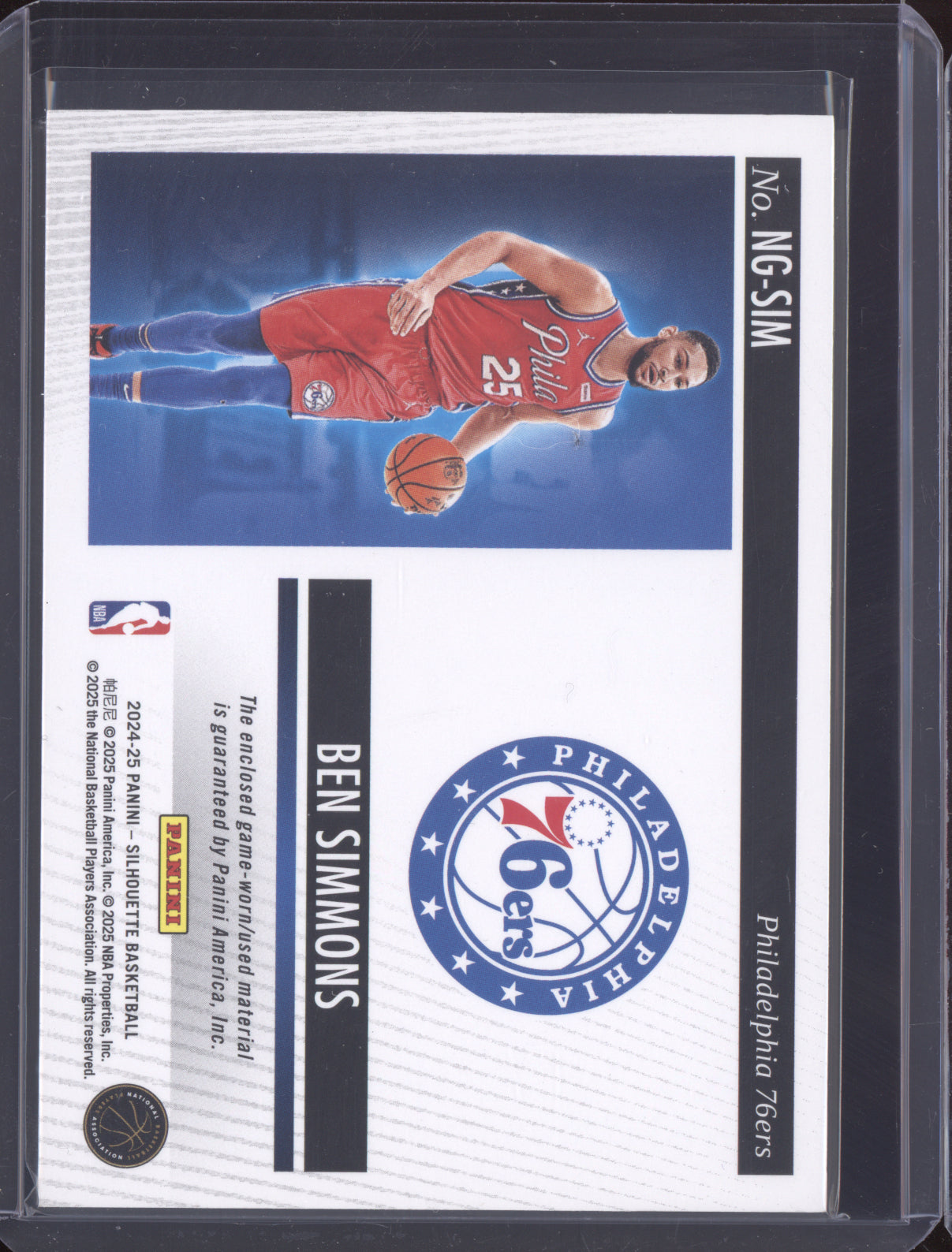 Ben Simmons 2024 Panini Silhouette Tag NBA Gear 06/10