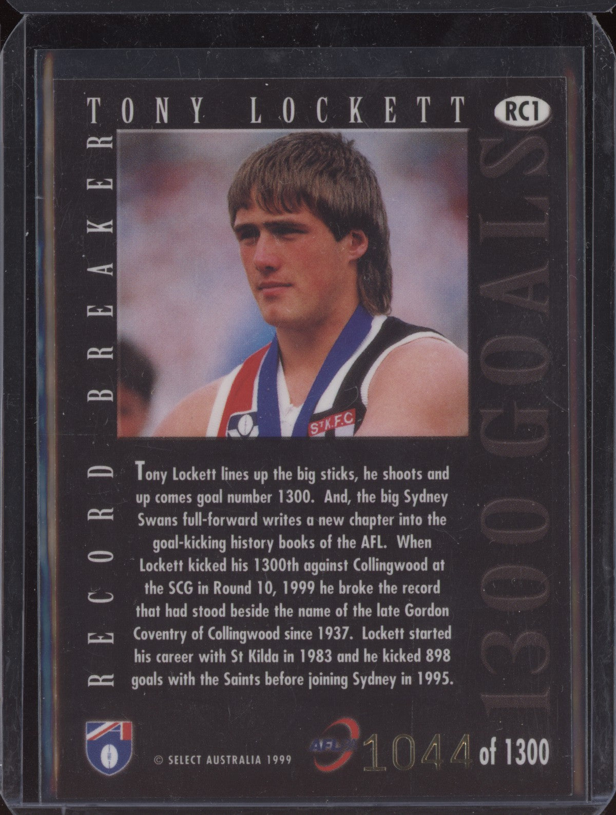 Tony Lockett 1999 Select 1300 Goalkicking Record 1044/1300