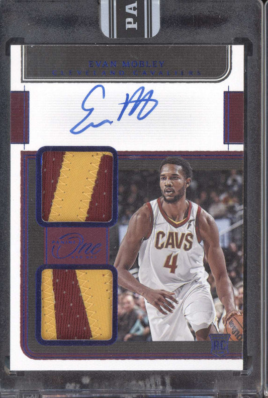Evan Mobley 2021-22 Panini One and One Rookie Dual Patch Auto Black Box RC 1/1