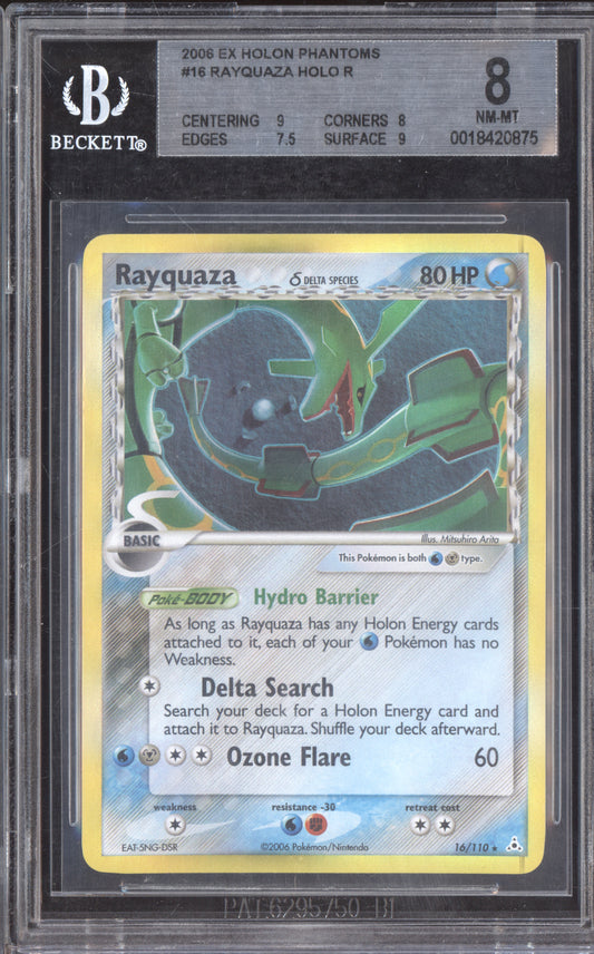 Rayquaza 2006 Pokemon EX Holon Phantoms Holo 16/110 BGS 8