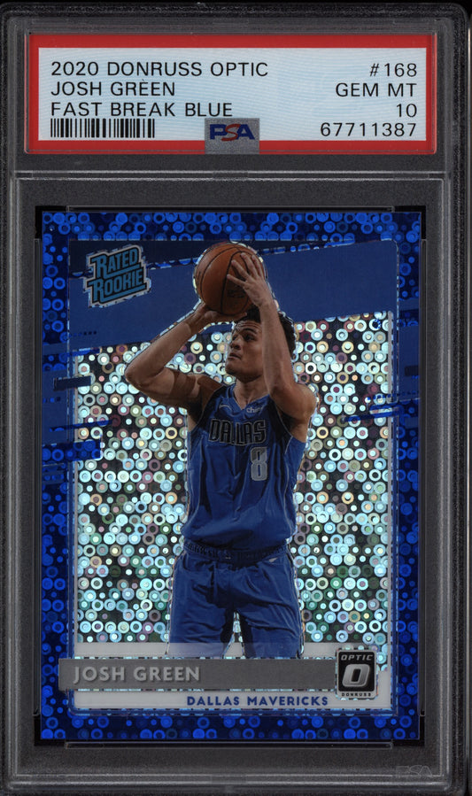Josh Green 2020-21 Panini Donruss Optic Fast Break Blue RC 22/50 PSA 10