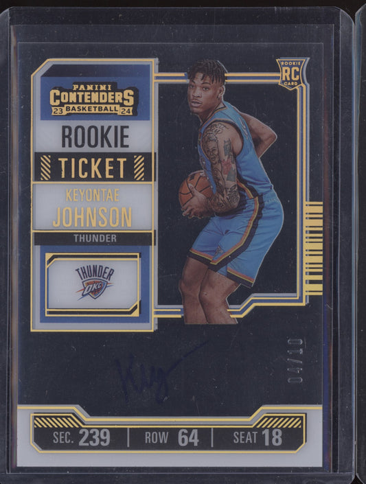 Keyontae Johnson 2023-24 Panini Contenders Rookie Ticket Auto Clear RC 4/10