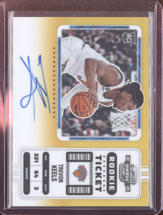 Trevor Keels 2022-23 Panini Contenders Optic Rookie Ticket Auto Gold Variation RC 3/10